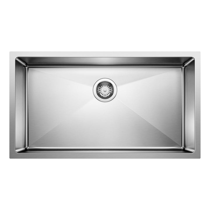 Quatrus R15 U Super 1 Bowl Undermount Kitchen Sink - Stainless 401518 Blanco