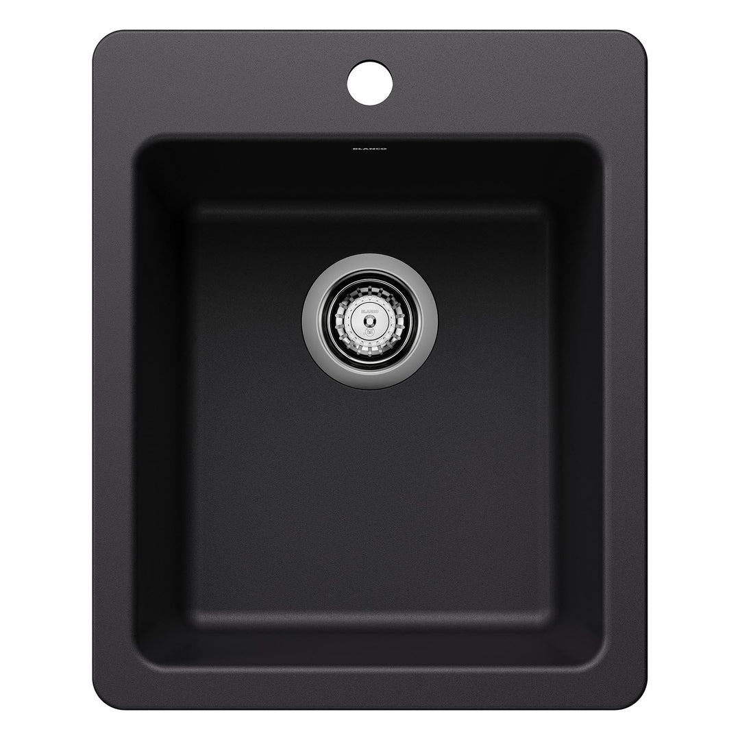 Liven 17 1 Bowl Dual Mount Bar Sink - Coal Black 403666 Blanco