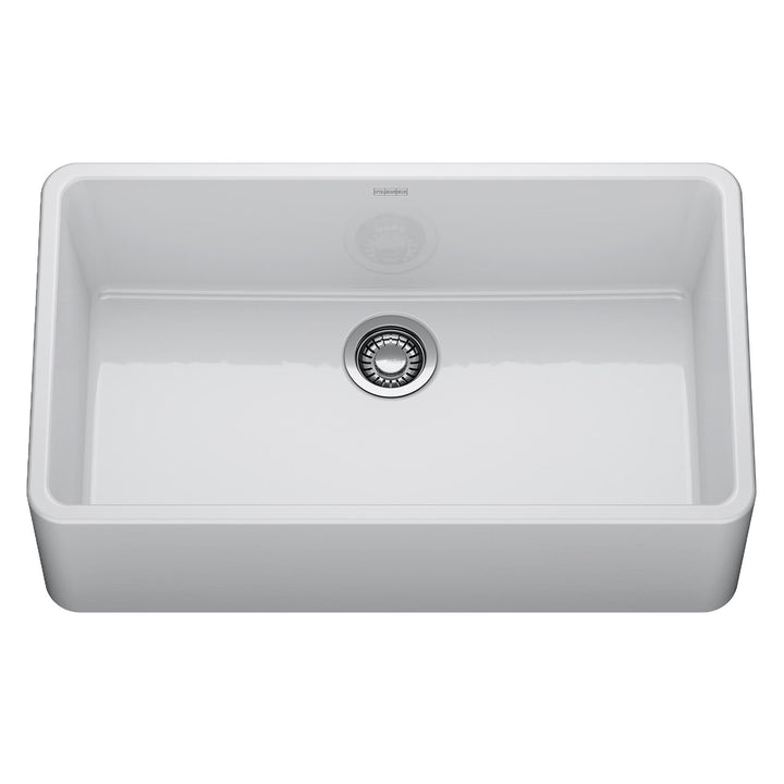 Ceranova 1 Bowl Apron Front Sink - Glossy White CRK71033-GWH Franke