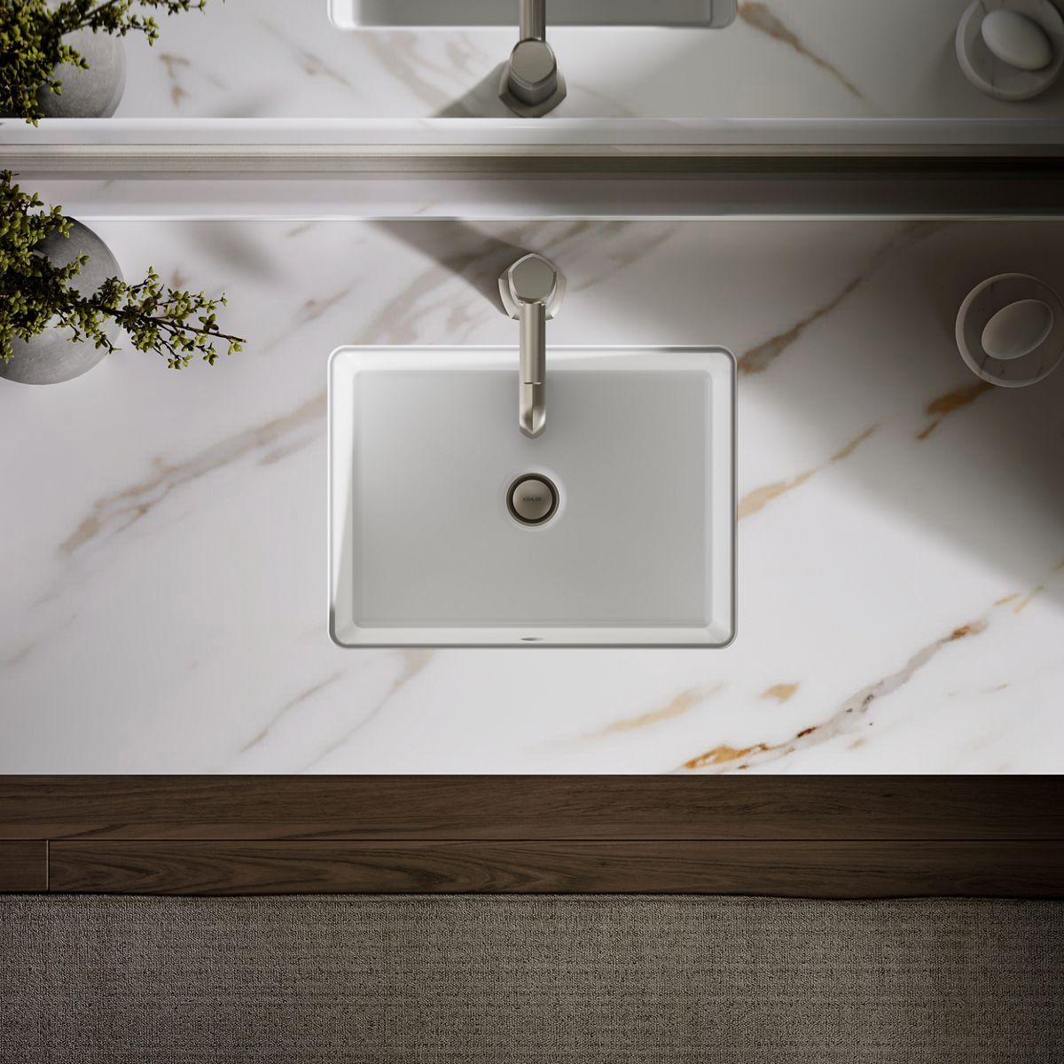 Verticyl Rectangle Undermount Bathroom Sink - White 8189-0 Kohler
