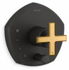 Matte Black with Brushed Moderne Brass