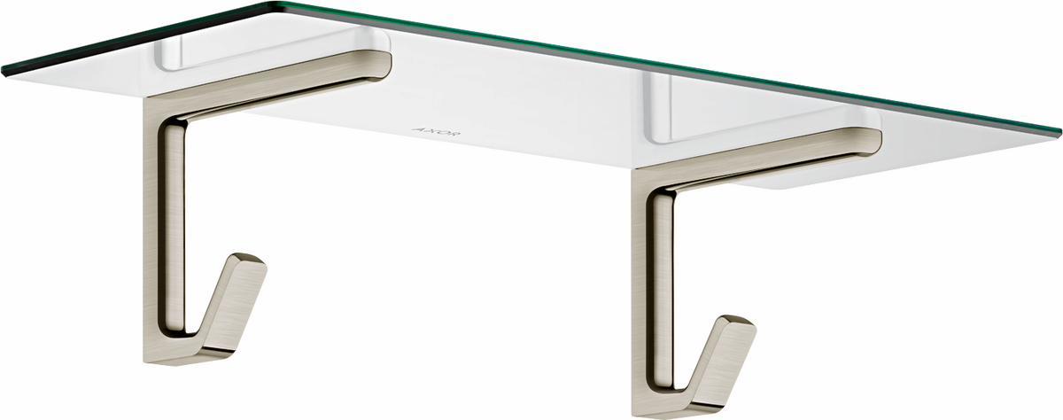 Axor Universal Softsquare Towel Shelf with Robe Hooks - Brushed Nickel ...