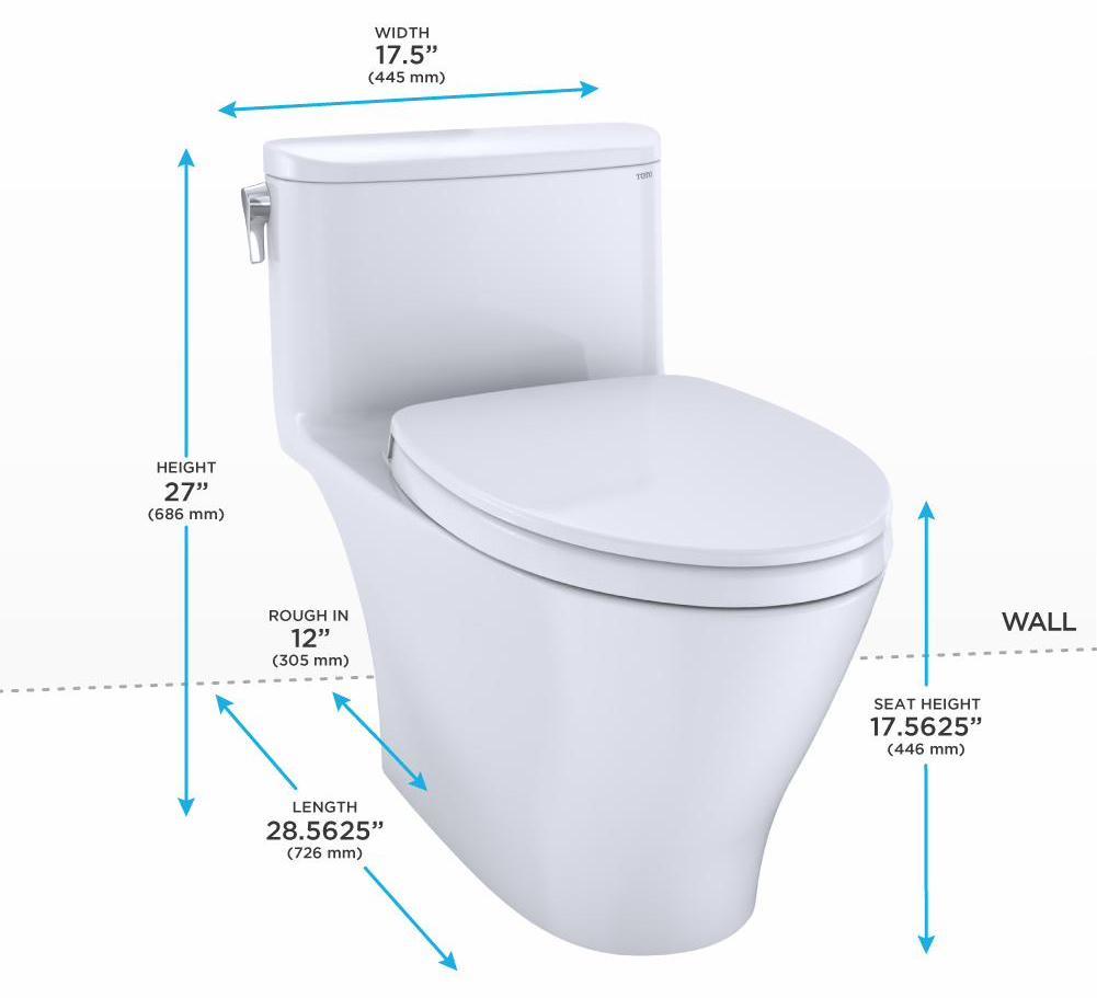 TOTO Nexus Elongated 1‑Piece Toilet – Cotton White – Splashes