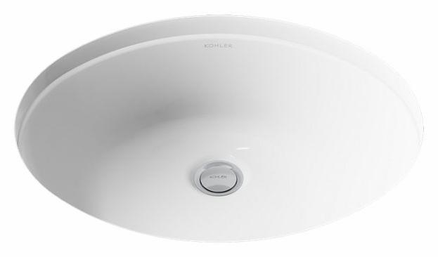 Kohler Caxton Oval 15x12 Undermount Sink – White – Splashes