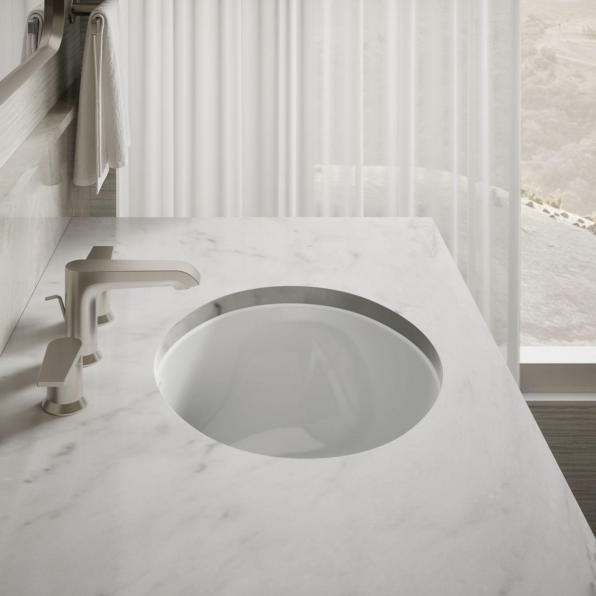 Kohler Caxton Oval 15x12 Undermount Sink – White – Splashes