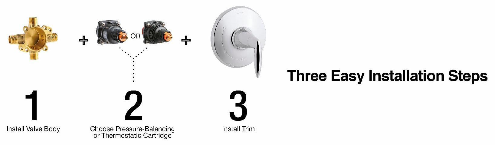 Kohler Rite Temp Key Rite-Temp Thermostatic Valve Body and Cartridge Kit 28304-K-NA Kohler ...