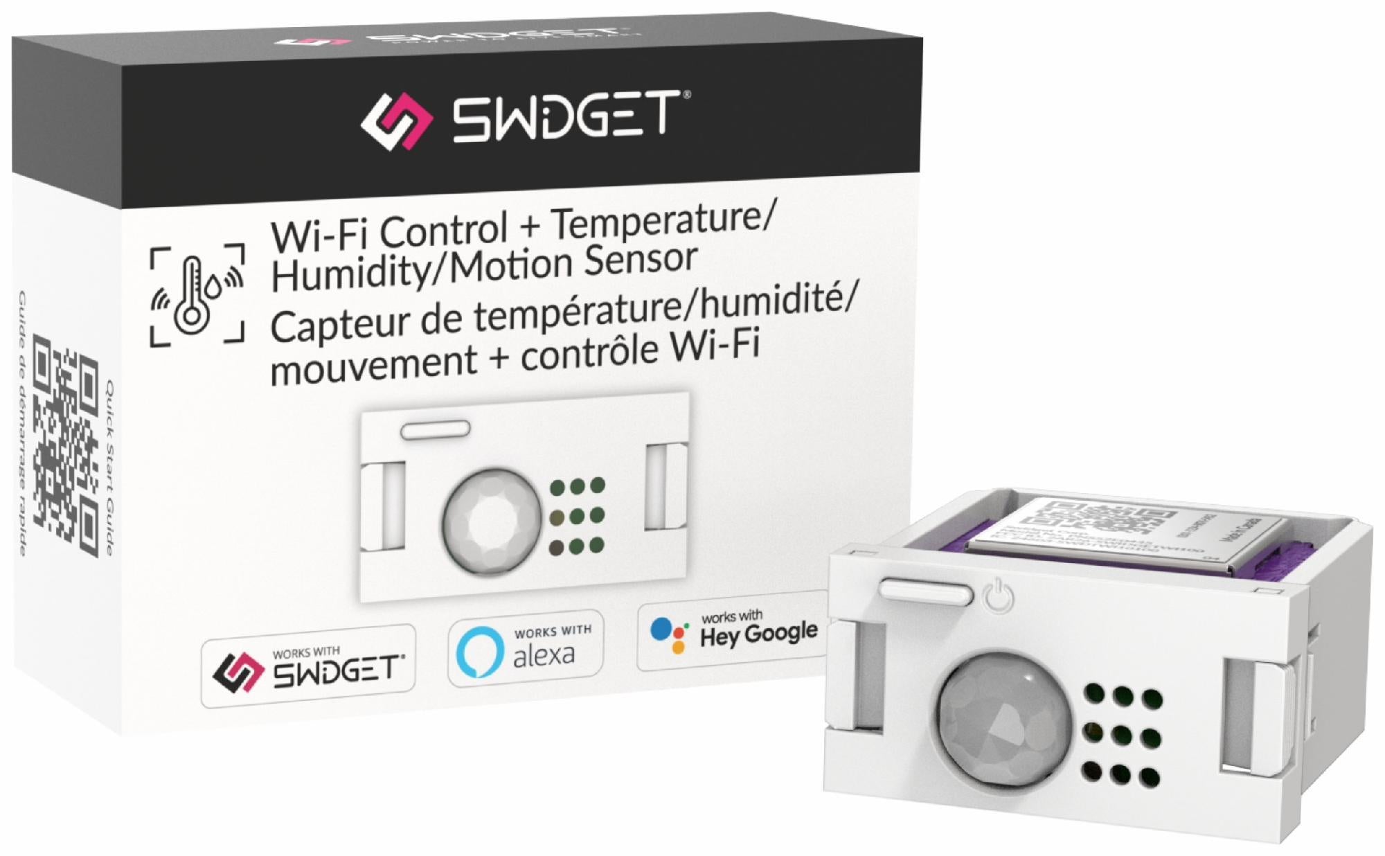 Swidget Temperature, Humidity, and Motion Sensor + Wi-Fi Control Inser ...
