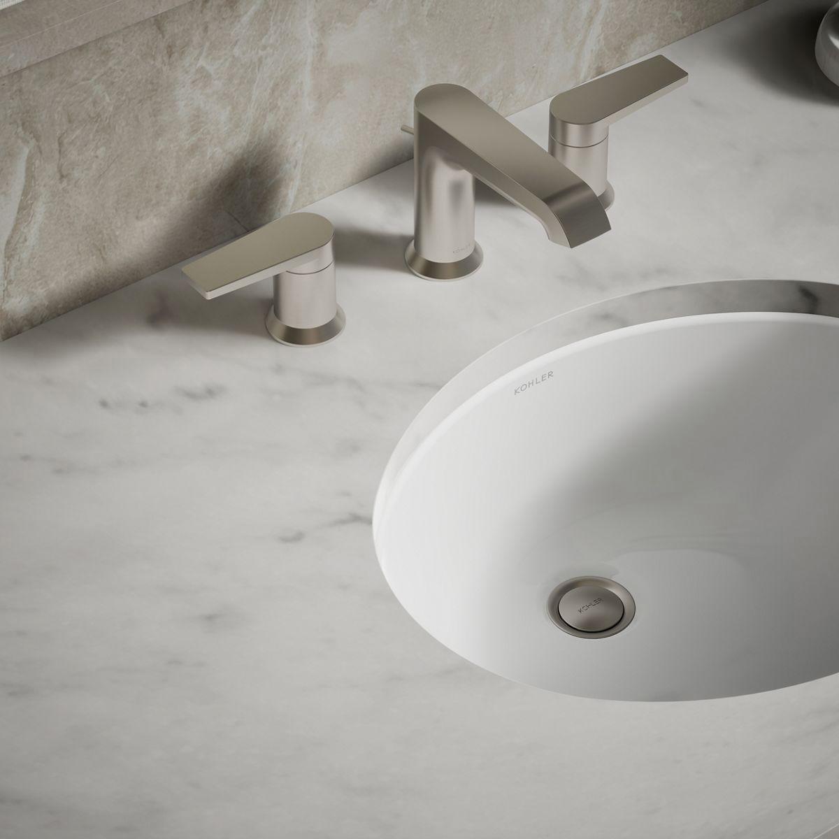 Kohler Caxton Oval 15x12 Undermount Sink – White – Splashes
