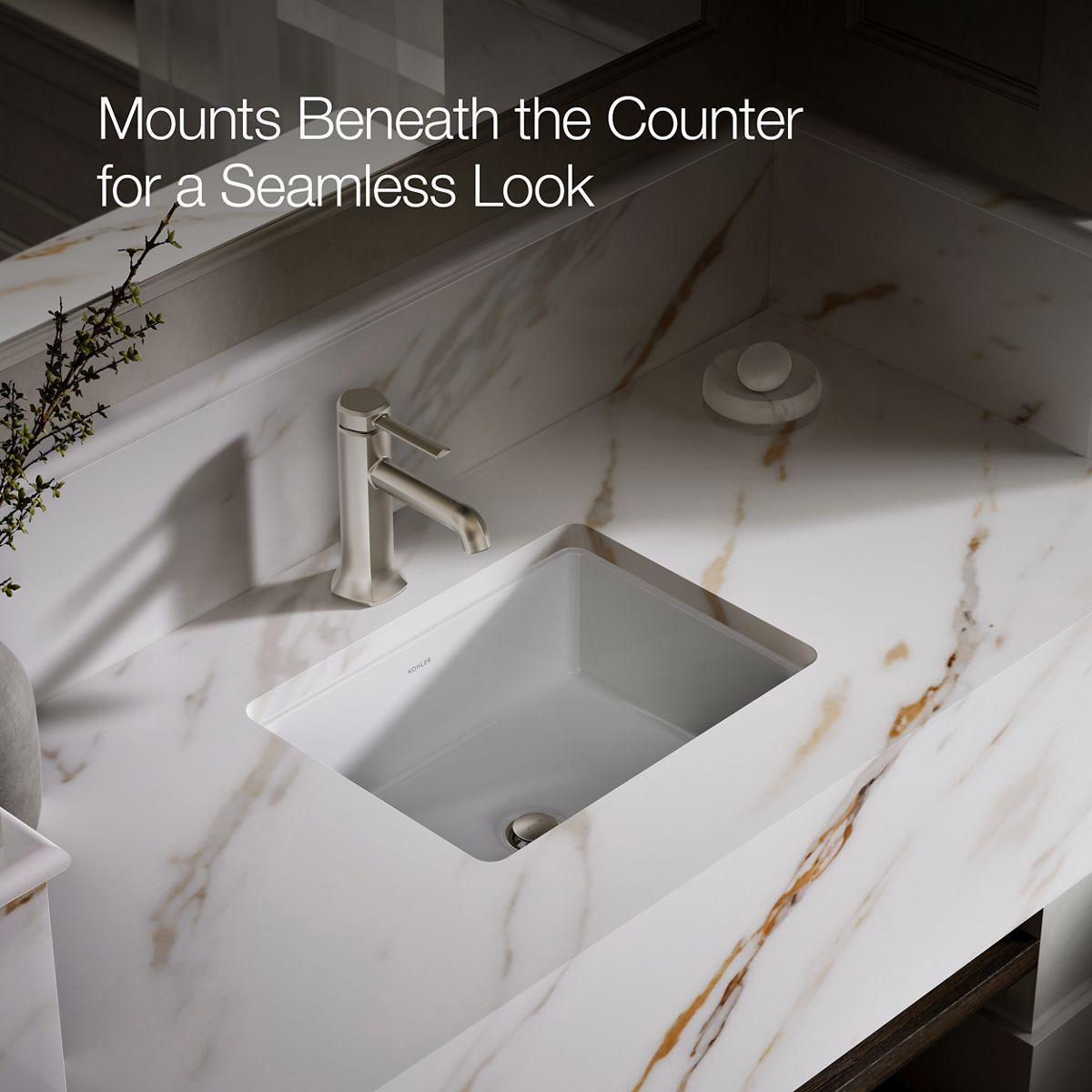 Verticyl Rectangle Undermount Bathroom Sink - White 8189-0 Kohler