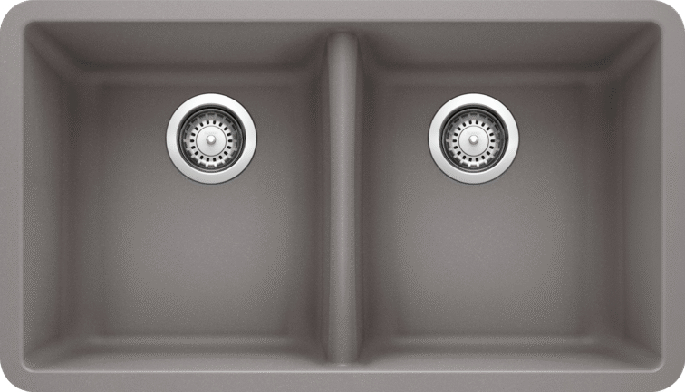 Horizon U 2 Bowl Undermount Silgranit Sink - Metallic Gray 401667 Blan ...