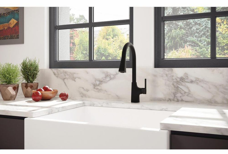 Banting Kitchen Faucet with Pulldown Spray - Matte Black 981LF-BL Delt ...